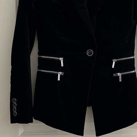 Michael Kors Velvet / Velour Fitted Blazer Jacket Sz 0 - Picture 2 of 13
